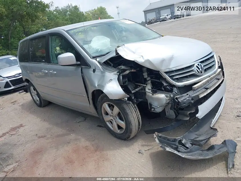 2010 Volkswagen Routan Se VIN: 2V4RW3D12AR424111 Lot: 45607294