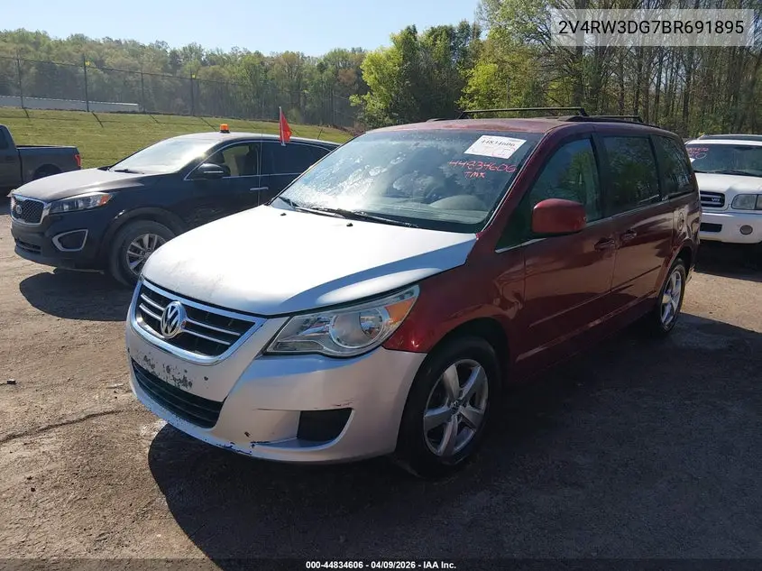 2011 Volkswagen Routan Se VIN: 2V4RW3DG7BR691895 Lot: 44834606