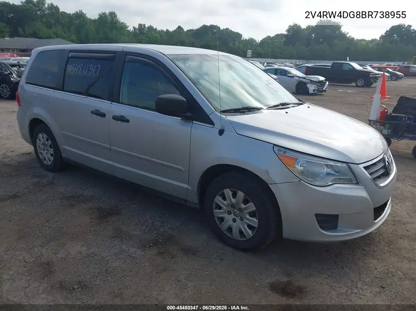 2011 Volkswagen Routan S VIN: 2V4RW4DG8BR738955 Lot: 45480347