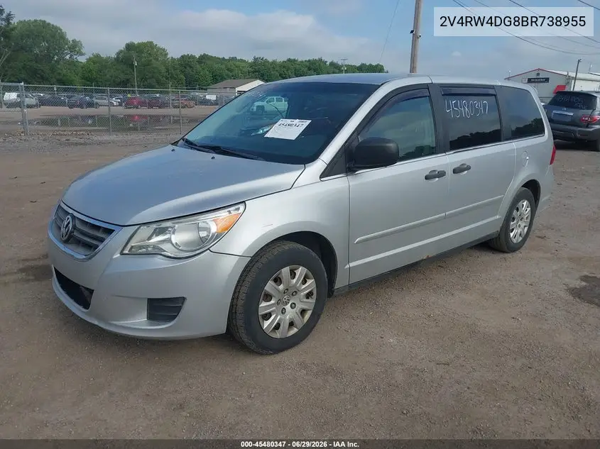 2011 Volkswagen Routan S VIN: 2V4RW4DG8BR738955 Lot: 45480347