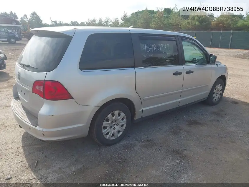 2011 Volkswagen Routan S VIN: 2V4RW4DG8BR738955 Lot: 45480347