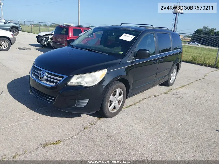 2011 Volkswagen Routan Se VIN: 2V4RW3DG0BR670211 Lot: 45645314
