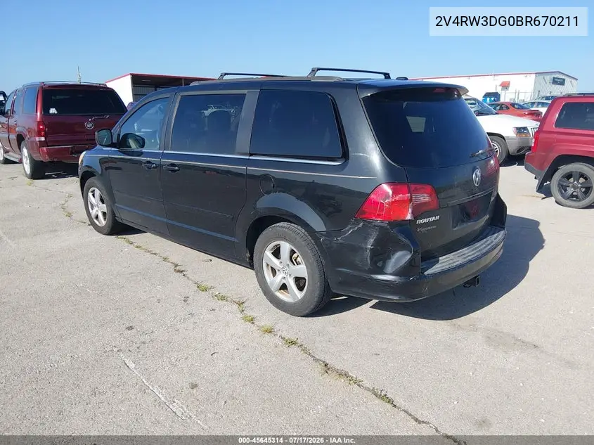 2011 Volkswagen Routan Se VIN: 2V4RW3DG0BR670211 Lot: 45645314