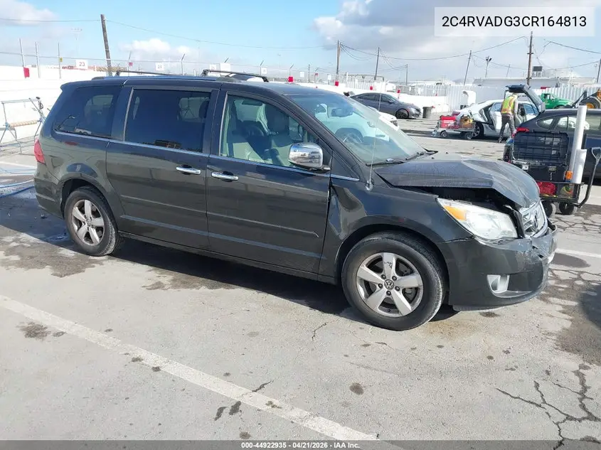 2012 Volkswagen Routan Sel Premium VIN: 2C4RVADG3CR164813 Lot: 44922935