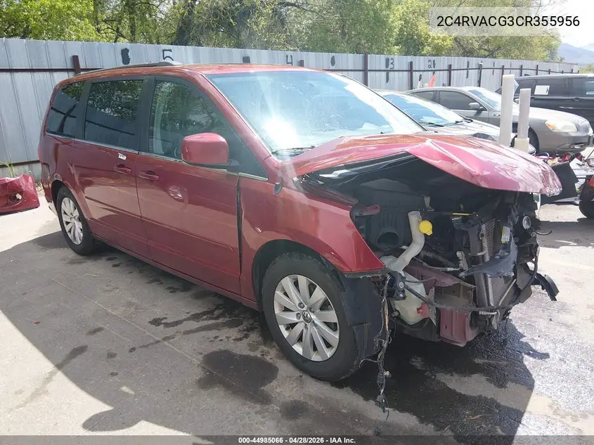 2012 Volkswagen Routan Sel VIN: 2C4RVACG3CR355956 Lot: 44985066