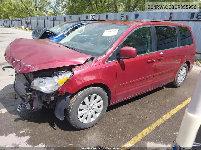 2012 Volkswagen Routan Sel VIN: 2C4RVACG3CR355956 Lot: 44985066
