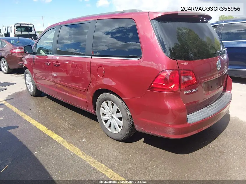 2012 Volkswagen Routan Sel VIN: 2C4RVACG3CR355956 Lot: 44985066