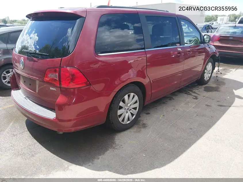 2012 Volkswagen Routan Sel VIN: 2C4RVACG3CR355956 Lot: 44985066