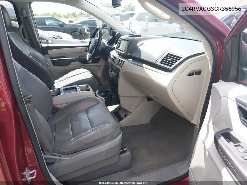 2012 Volkswagen Routan Sel VIN: 2C4RVACG3CR355956 Lot: 44985066