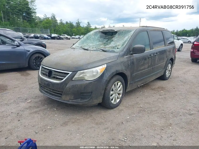 2012 Volkswagen Routan Se VIN: 2C4RVABG8CR391756 Lot: 45223656