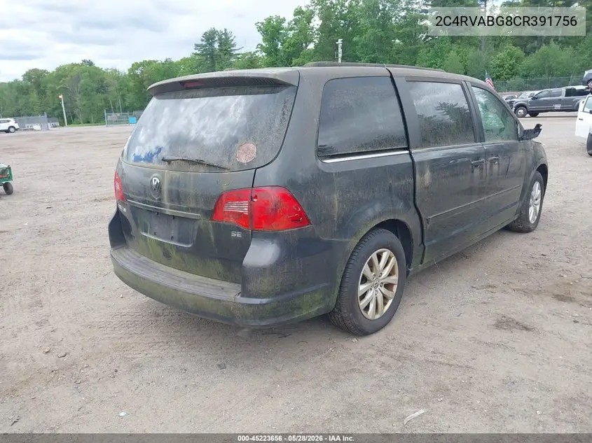 2012 Volkswagen Routan Se VIN: 2C4RVABG8CR391756 Lot: 45223656