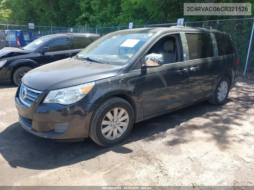 2012 Volkswagen Routan Sel VIN: 2C4RVACG6CR321526 Lot: 45236285