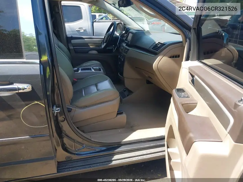 2012 Volkswagen Routan Sel VIN: 2C4RVACG6CR321526 Lot: 45236285