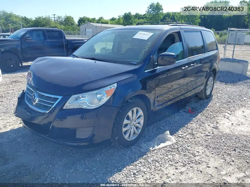 2012 Volkswagen Routan Se VIN: 2C4RVABG8CR240383 Lot: 45246413