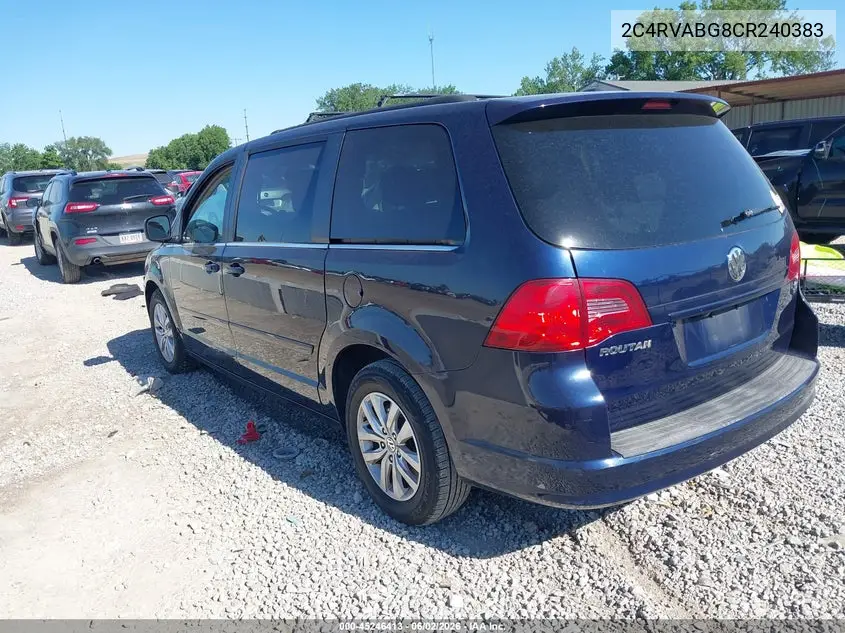 2012 Volkswagen Routan Se VIN: 2C4RVABG8CR240383 Lot: 45246413