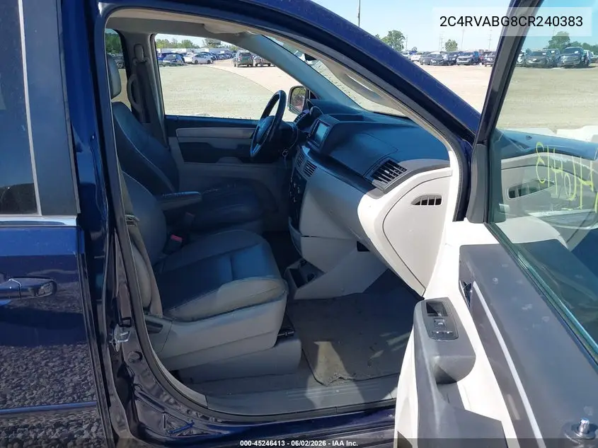 2012 Volkswagen Routan Se VIN: 2C4RVABG8CR240383 Lot: 45246413