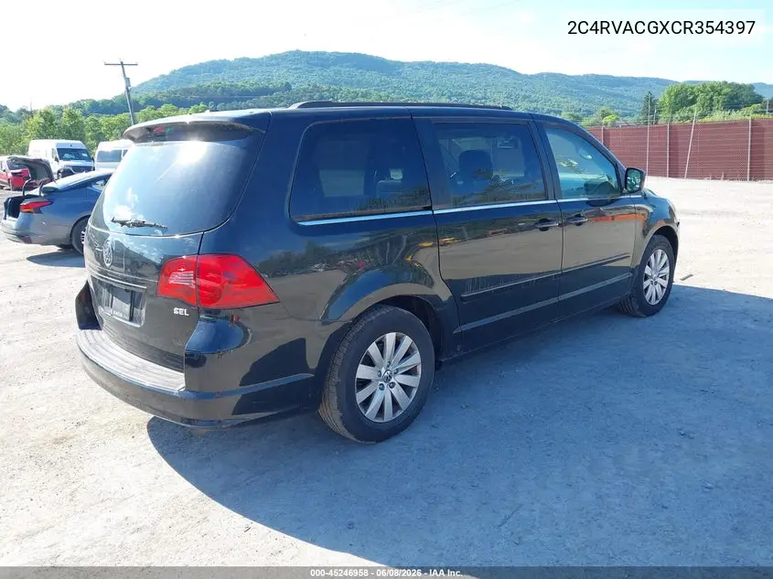 2012 Volkswagen Routan Sel VIN: 2C4RVACGXCR354397 Lot: 45246958