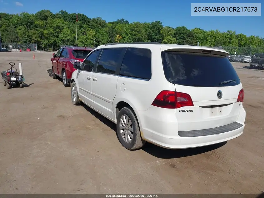 2012 Volkswagen Routan Se VIN: 2C4RVABG1CR217673 Lot: 45266153