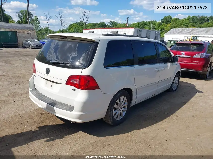 2012 Volkswagen Routan Se VIN: 2C4RVABG1CR217673 Lot: 45266153
