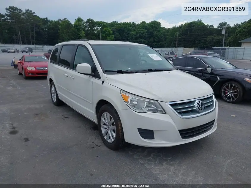 2012 Volkswagen Routan Se VIN: 2C4RVABGXCR391869 Lot: 45339486