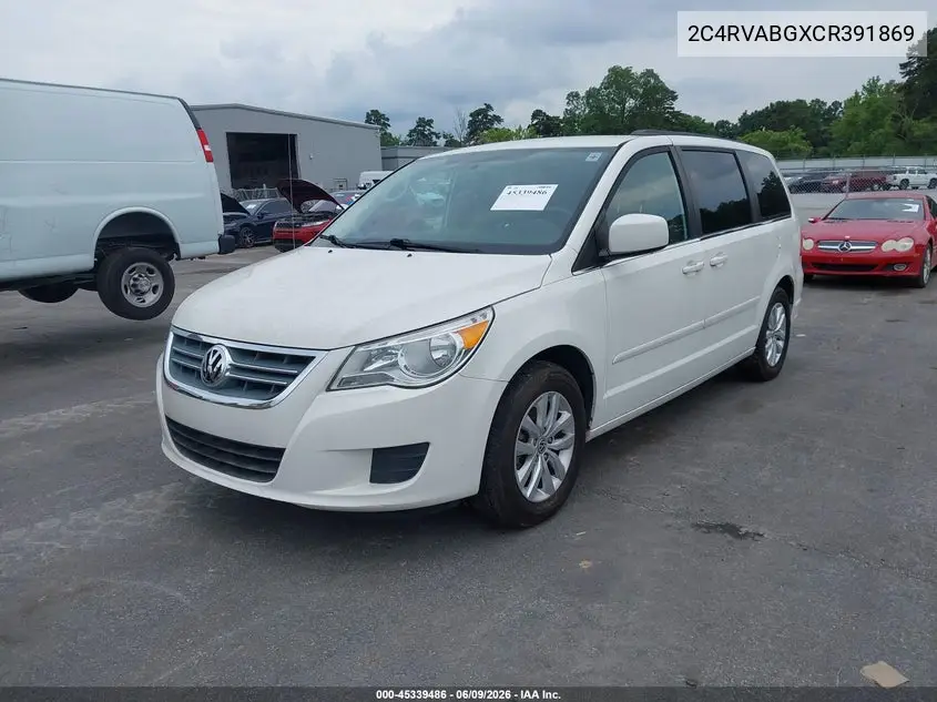 2012 Volkswagen Routan Se VIN: 2C4RVABGXCR391869 Lot: 45339486