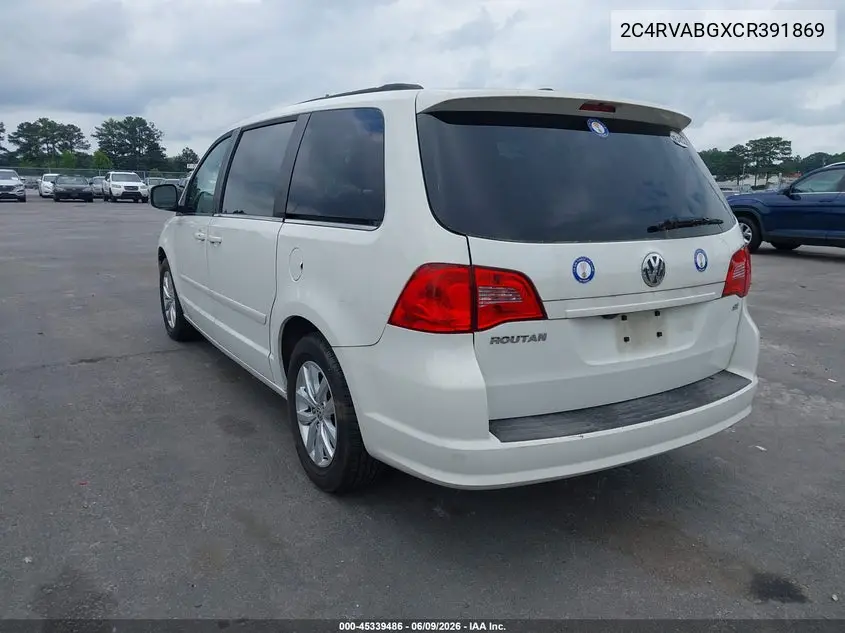 2012 Volkswagen Routan Se VIN: 2C4RVABGXCR391869 Lot: 45339486