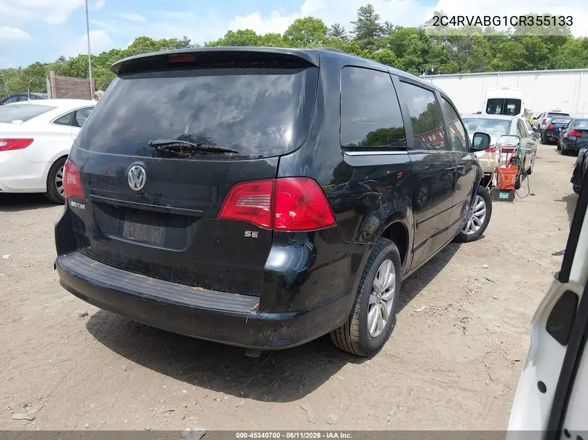 2012 Volkswagen Routan Se VIN: 2C4RVABG1CR355133 Lot: 45340700