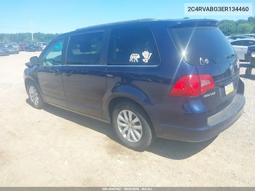 2014 Volkswagen Routan Se VIN: 2C4RVABG3ER134460 Lot: 45451657