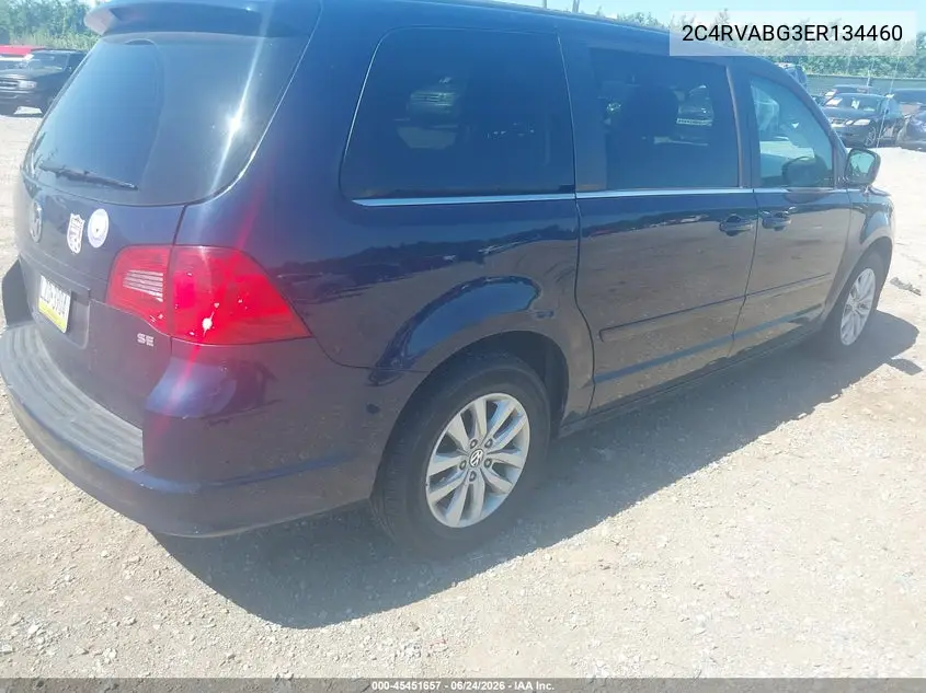 2014 Volkswagen Routan Se VIN: 2C4RVABG3ER134460 Lot: 45451657