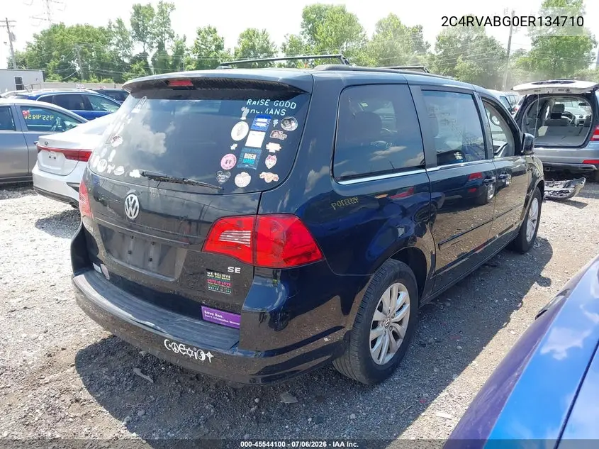 2014 Volkswagen Routan Se VIN: 2C4RVABG0ER134710 Lot: 45544100