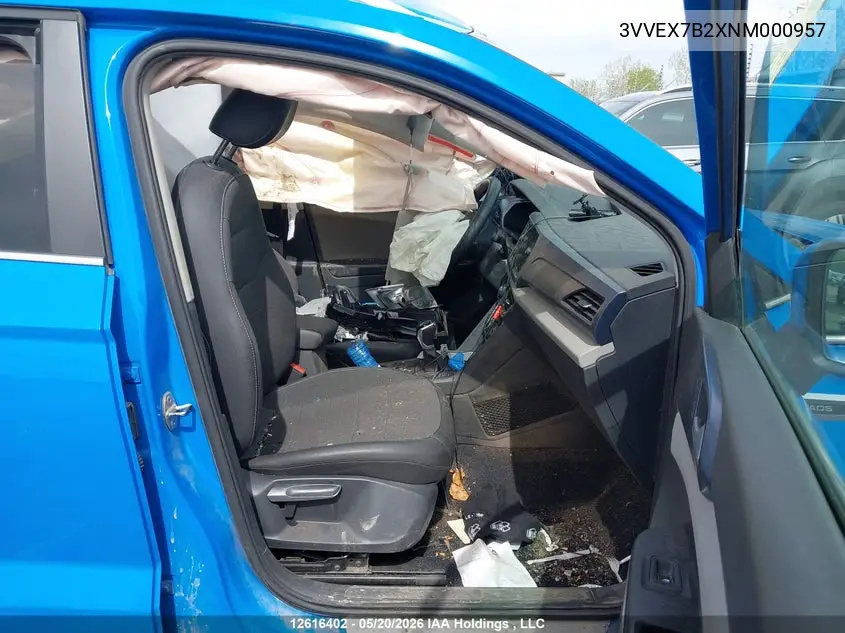 2022 Volkswagen Taos VIN: 3VVEX7B2XNM000957 Lot: 12616402