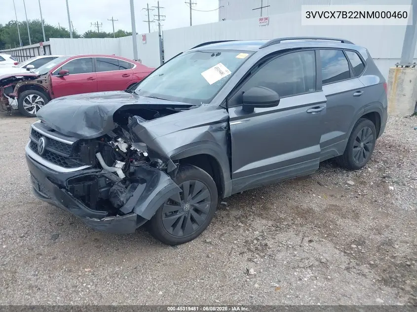 2022 Volkswagen Taos 1.5T S VIN: 3VVCX7B22NM000460 Lot: 45319481