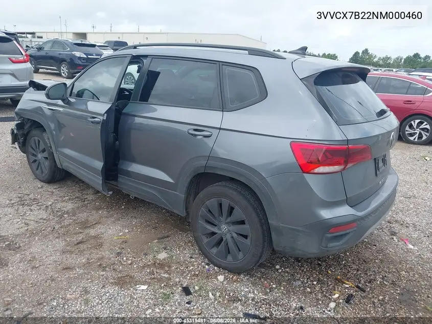 2022 Volkswagen Taos 1.5T S VIN: 3VVCX7B22NM000460 Lot: 45319481