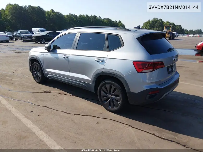 2022 Volkswagen Taos 1.5T S VIN: 3VVDX7B21NM014144 Lot: 45336116
