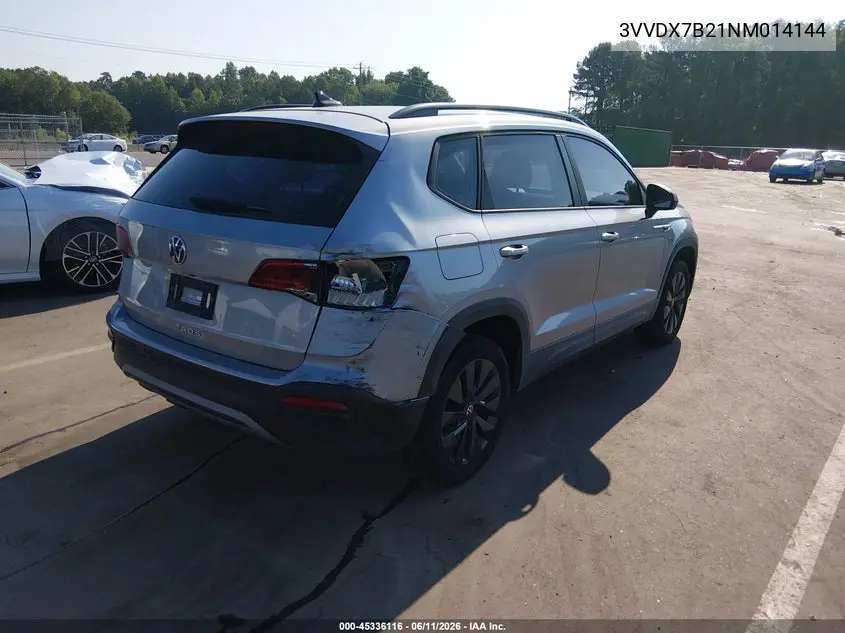 2022 Volkswagen Taos 1.5T S VIN: 3VVDX7B21NM014144 Lot: 45336116