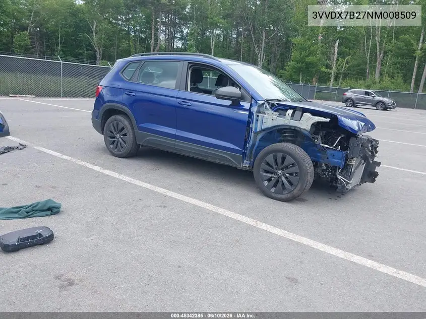 2022 Volkswagen Taos 1.5T S VIN: 3VVDX7B27NM008509 Lot: 45342385