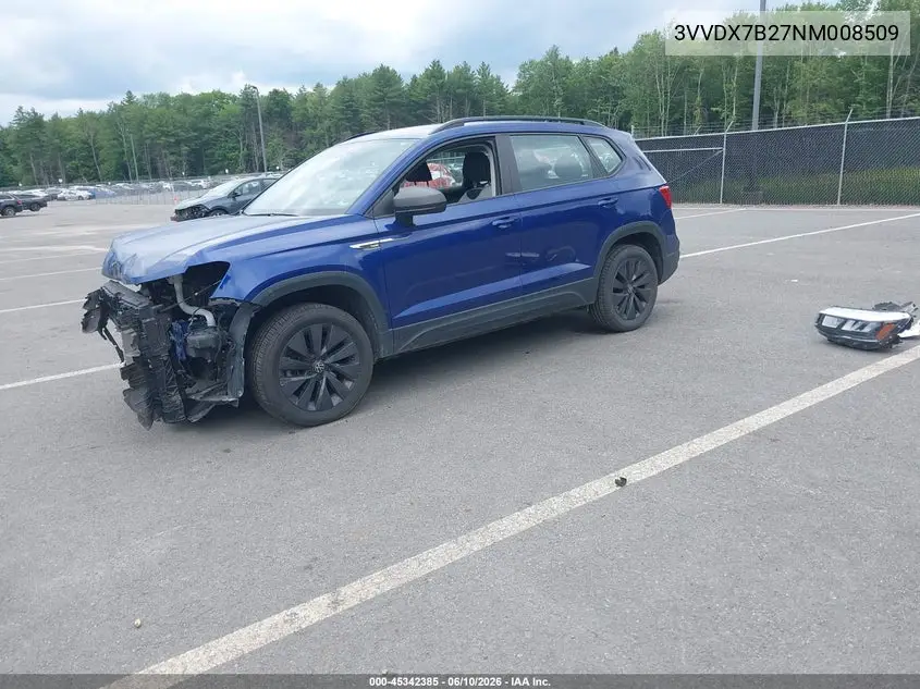 2022 Volkswagen Taos 1.5T S VIN: 3VVDX7B27NM008509 Lot: 45342385