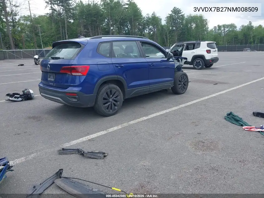 2022 Volkswagen Taos 1.5T S VIN: 3VVDX7B27NM008509 Lot: 45342385