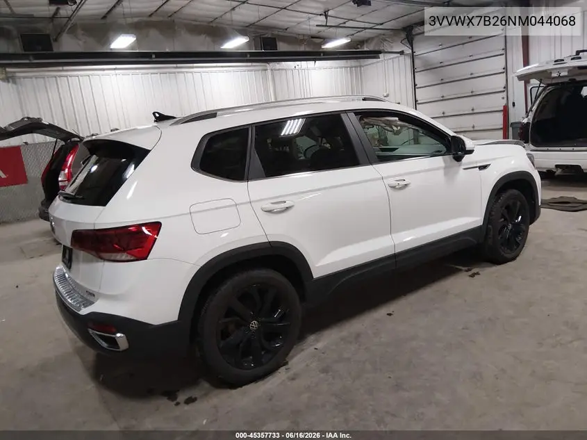 2022 Volkswagen Taos 1.5T Se VIN: 3VVWX7B26NM044068 Lot: 45357733