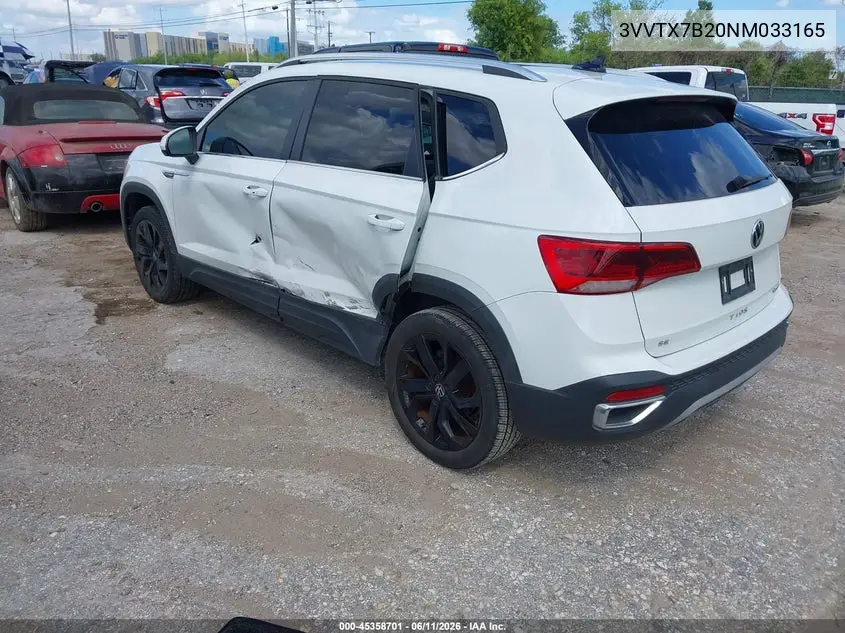 2022 Volkswagen Taos 1.5T Se VIN: 3VVTX7B20NM033165 Lot: 45358701