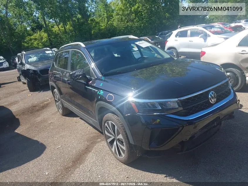 2022 Volkswagen Taos 1.5T Se VIN: 3VVRX7B26NM041099 Lot: 45377912