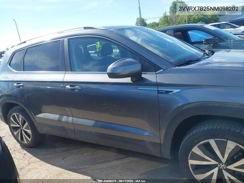 2022 Volkswagen Taos 1.5T Se VIN: 3VVRX7B25NM098202 Lot: 45406376