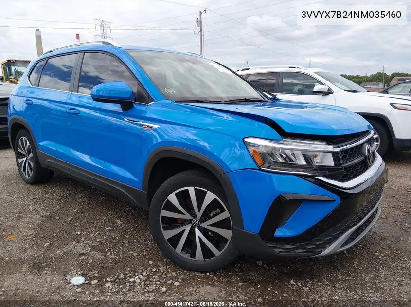 2022 Volkswagen Taos 1.5T Se VIN: 3VVYX7B24NM035460 Lot: 45417421