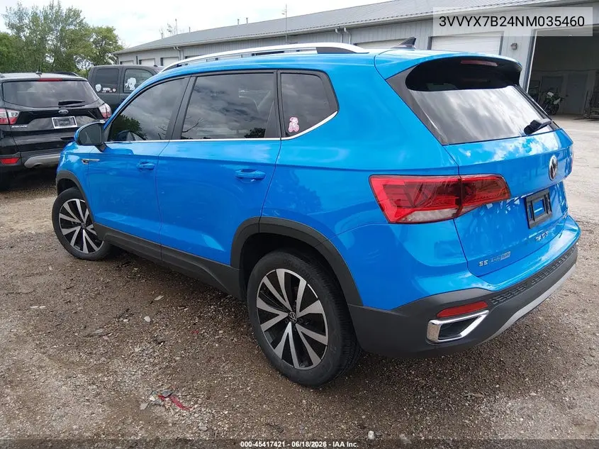 2022 Volkswagen Taos 1.5T Se VIN: 3VVYX7B24NM035460 Lot: 45417421