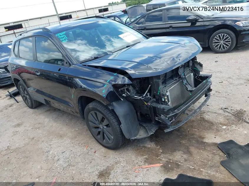 2022 Volkswagen Taos 1.5T S VIN: 3VVCX7B24NM023416 Lot: 45445129