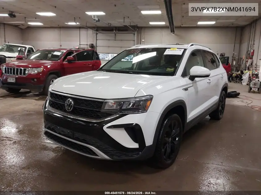 2022 Volkswagen Taos 1.5T Se VIN: 3VVPX7B2XNM041694 Lot: 45451578