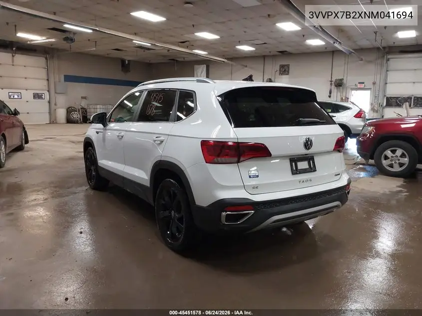 2022 Volkswagen Taos 1.5T Se VIN: 3VVPX7B2XNM041694 Lot: 45451578