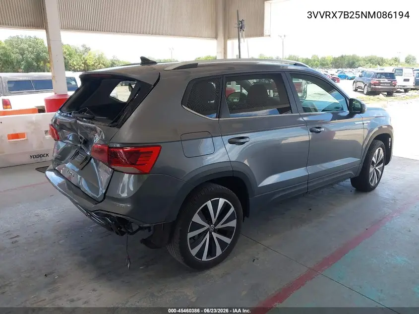 2022 Volkswagen Taos 1.5T Se VIN: 3VVRX7B25NM086194 Lot: 45460386