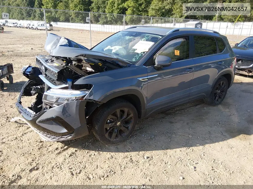 2022 Volkswagen Taos 1.5T Se VIN: 3VVSX7B26NM042657 Lot: 45493220