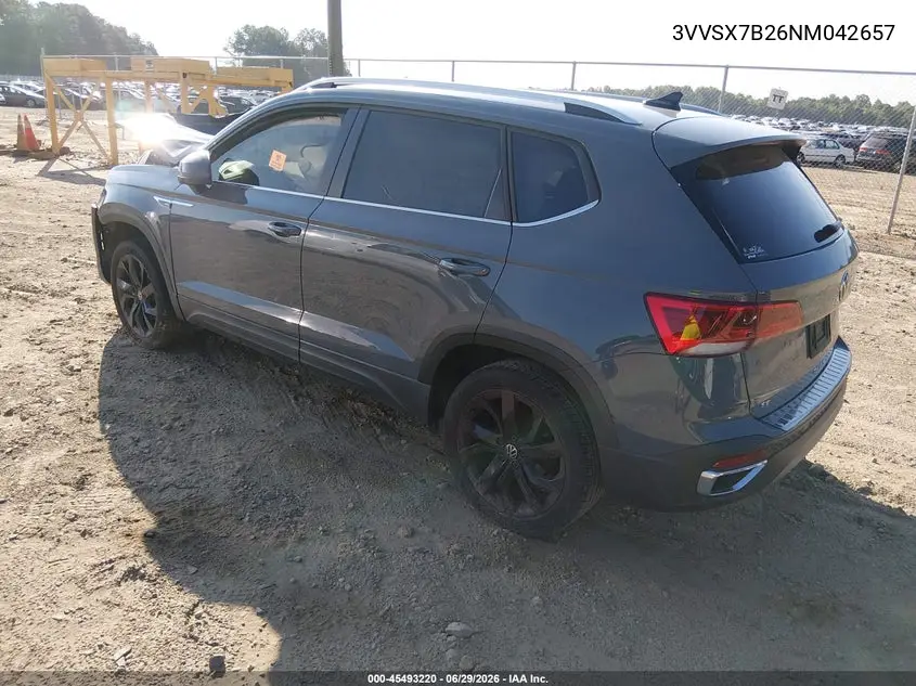 2022 Volkswagen Taos 1.5T Se VIN: 3VVSX7B26NM042657 Lot: 45493220